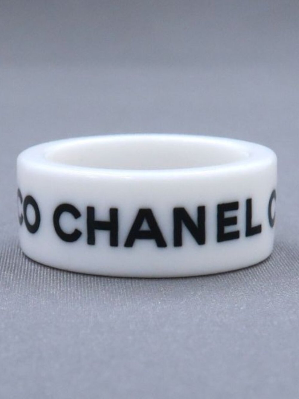 Chanel Logo Ring White
